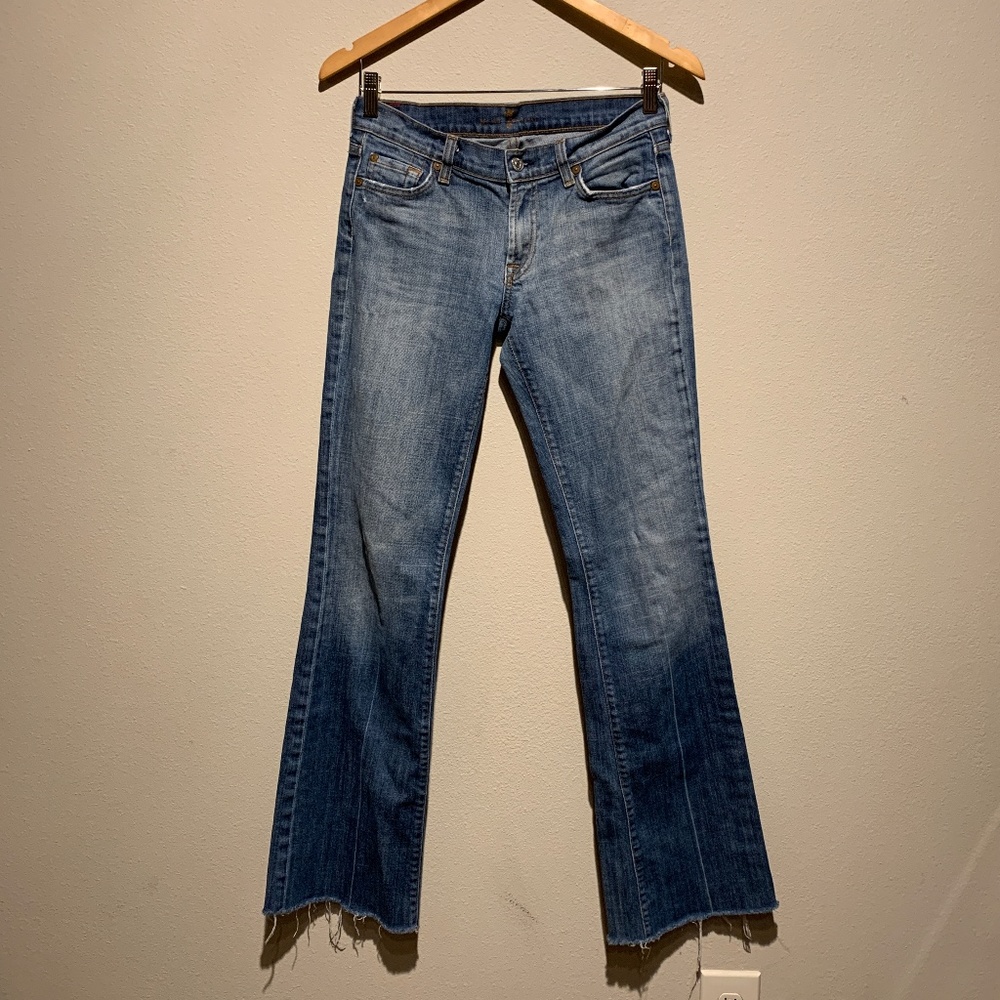 7 For All Mankind Long Bootcut Jean Size 28 - Picture 2 of 7